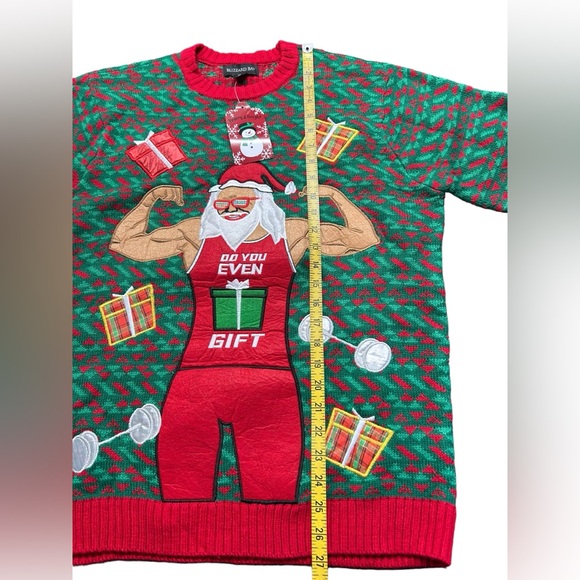 BLIZZARD BAY mens ugly Christmas weight lifting holiday sweater Size Medium NWT - Picture 5 of 7
